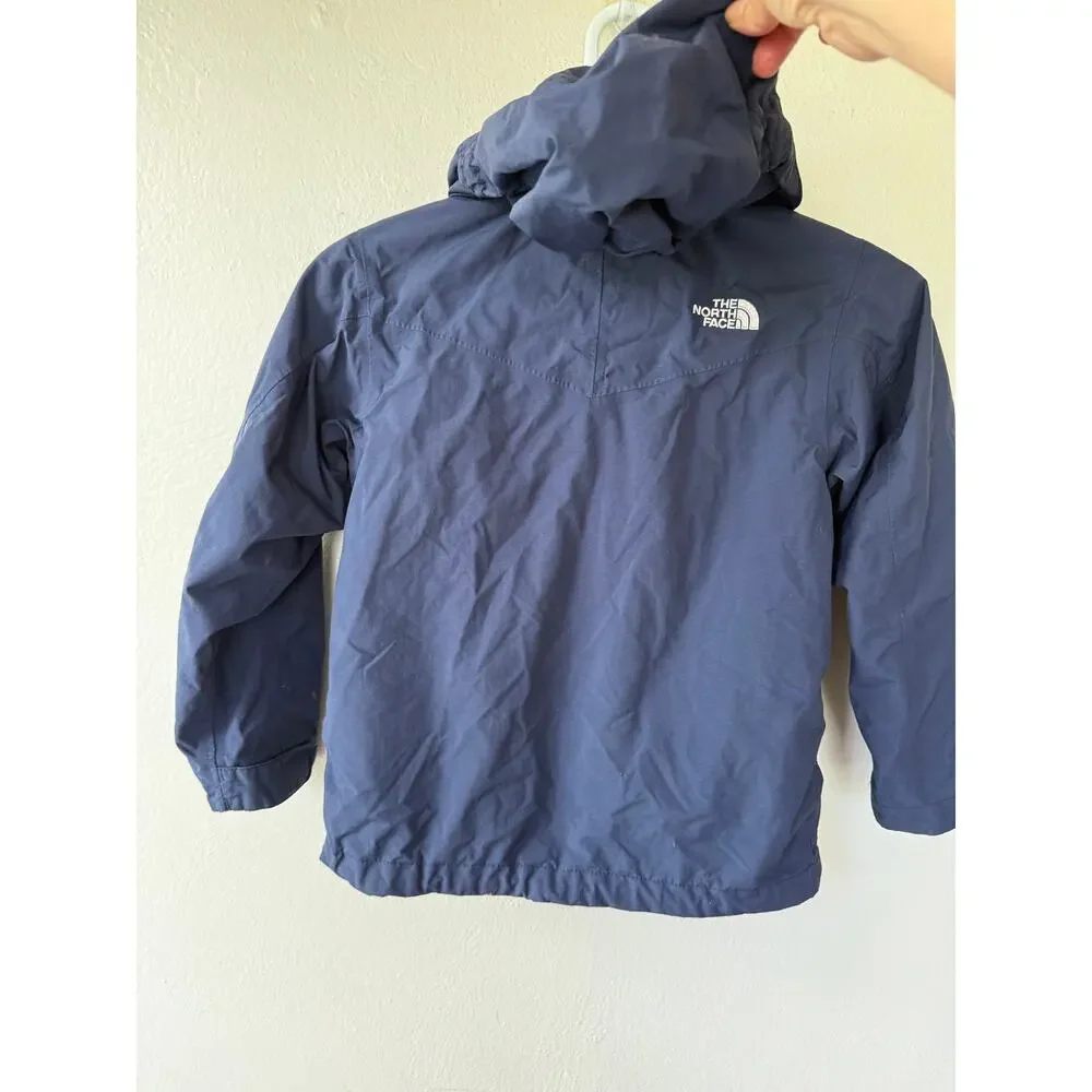The North Face Boys HyVent Hooded windbraker Jacket Navy White Size XS 6